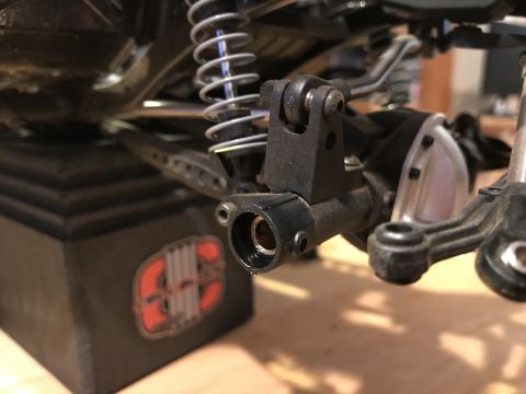 1989 Ford Bronco - Detail shot of a remote-controlled vehicle's suspension system.