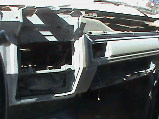 Dashboard interior with glove box removed