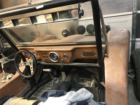 1968 Ford Mustang - Photograph of a dune buggy interior and dashboard, not a technical document.