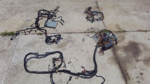 1990 Ford F-250 - start of the rewiring part of the project. have been dreading this part. top right small harness is a 90 F-series. it is the firewall conne…