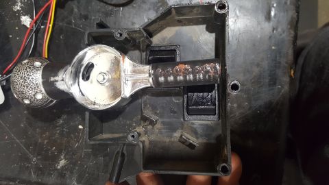 2007 Subaru Impreza - A close-up view of a disassembled gear shifter assembly, showing internal components.