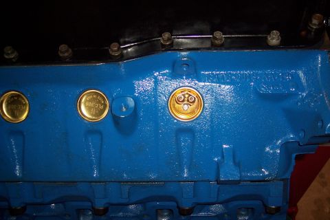1995 Ford Bronco - This is a close-up view of an engine block, showing some of its internal components and markings.