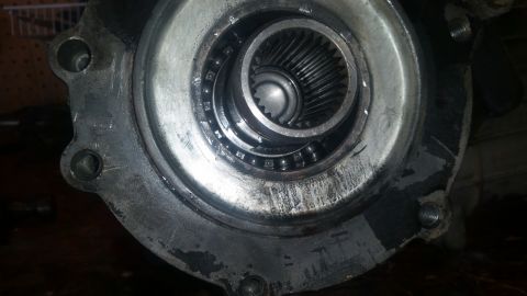 1985 Ford Bronco - Close-up of a worn wheel hub assembly, showing internal splines and bearing components.