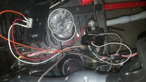 2007 Subaru Impreza - This image shows a close-up view of electrical wiring and lighting components, possibly for a custom modification or repair.