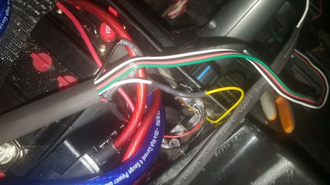 2007 Subaru Impreza - Automotive wiring harness detail with multiple colored wires and power cable labels visible.