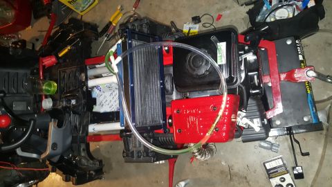 2007 Subaru Impreza - Various engine parts and tools are visible in this overhead shot.