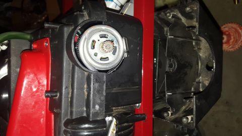 2007 Subaru Impreza - This image shows a close-up view of a mechanical component, exposed gears and a red structural element.