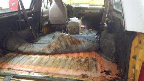 1996 Ford Bronco - The rear window was broken and left open for several months. Because of the vinal interior the mat under the vinal could breath and even th…