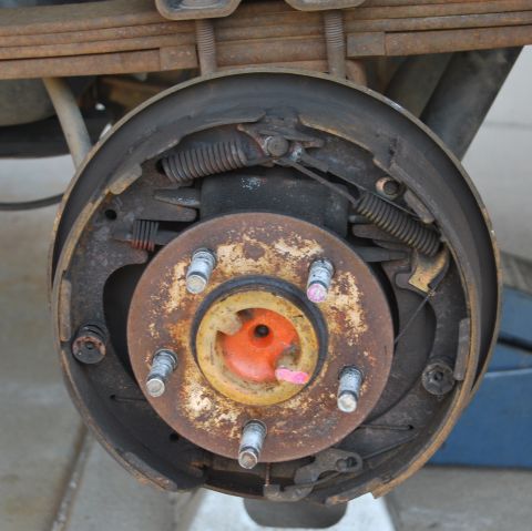 2002 Ford Ranger - left rear with drum removed