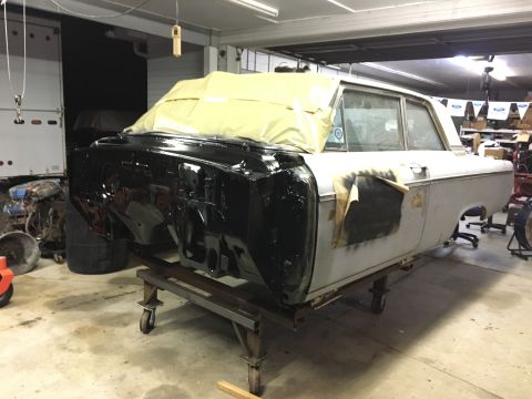 1962 Ford Galaxie - Firewall painted in acrylic enamel Raven black.