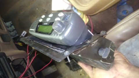 1996 Ford Bronco - With a few cuts of a grinder I was able to use the old Ash tray drawer as a mounting bracket for my radio.
