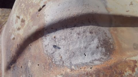 1996 Ford Bronco - Shortly after starting on the bottom I found more holes in the tank. I decided that the to the fact they are on the very bottom and where t…