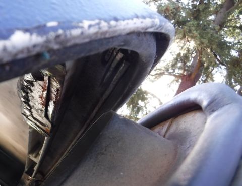 1992 Ford Bronco - Looking up at the overlap between the topper's lip and the cab's rain rail; will mount the front foot's front bolt there to make everything…