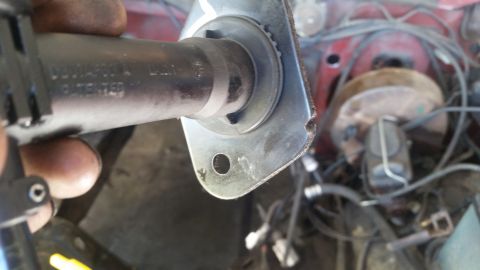 1985 Ford Bronco - Close-up view of a steering column component, showing visible text indicating it is patented.