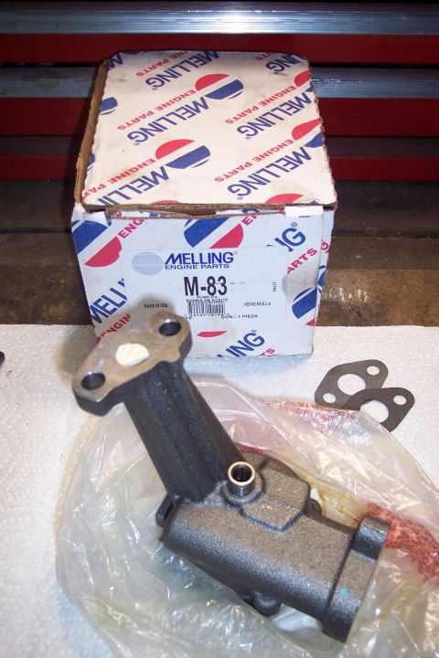 1995 Ford Bronco - Melling M-83 oil pump and gaskets shown with its original packaging.