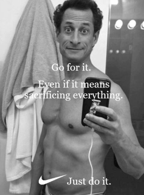 1996 Ford Bronco - Man takes a selfie in a bathroom with motivational text and Nike logo.