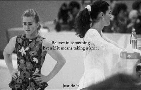 1996 Ford Bronco - A black and white image shows two female athletes with text overlayed. The text reads "Believe in something Even if it means taking a knee.…