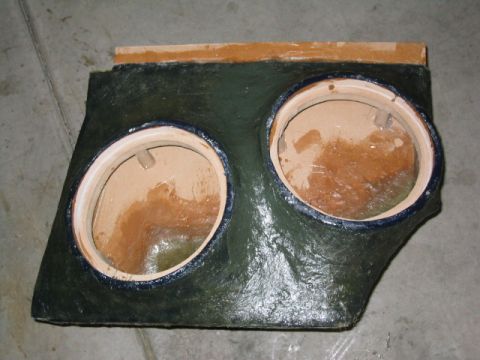 1989 Ford Bronco - A custom-made subwoofer enclosure, likely for a vehicle's interior, is shown from a top-down perspective.
