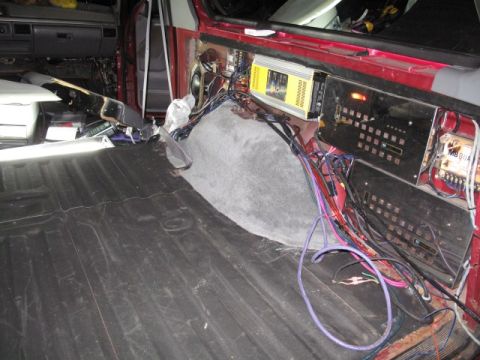 1994 Ford Bronco - Vehicle interior modified for a subwoofer build, an amplifier and complex wiring.