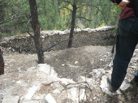 1987 Honda XL600R - A person stands in a wooded area near a stone wall, with the Supermotors logo visible at the bottom right.