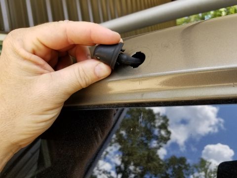 2001 Nissan Xterra - The rear wiper blade was gone, and the sprayer nozzle was loose. Both were replaced with new.