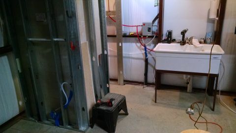 2004 Land Rover Land Rover - I've been dreading cutting all this cement board for the shower/toilet, but it was overdue. Now, I have to find someone to tile it for me,…