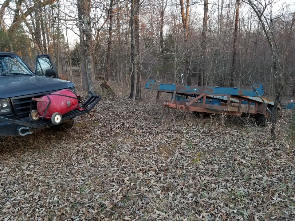 This Rotary 4-post lift was installed outdoors many years ago, and used there for at least a decade.  When it became mine, I moved it to a friend's back yard (woods), and eventually here, where it has been for almost 3 years.  Now, it's time to get it cleaned up, painted, & inside the shop.