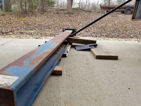 2004 Land Rover Land Rover - This column is relatively thin, and something apparently ran into it. With some lumber bracing, I found a way to pry it gently back into sh…