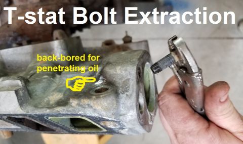 1996 Ford Bronco - Drilling a hole into this blind boss to let some penetrating oil soak for a few days paid off. This bolt was the easiest (of the 8 that bro…