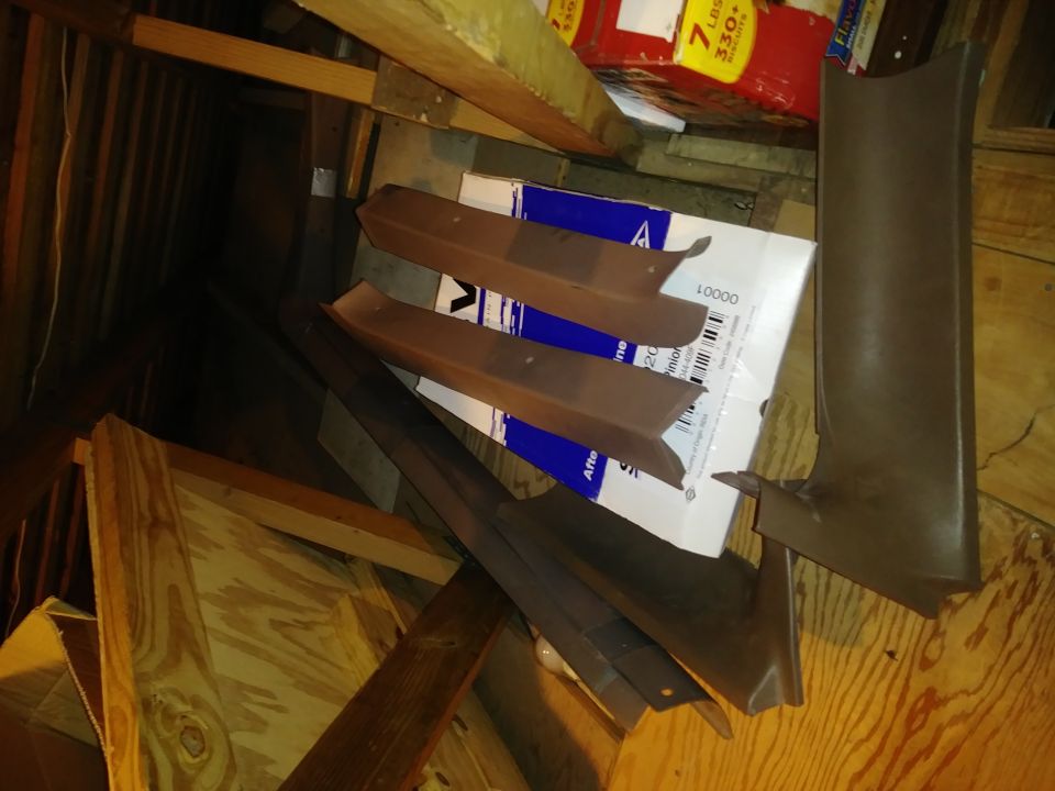 Brown interior trim pieces on a box