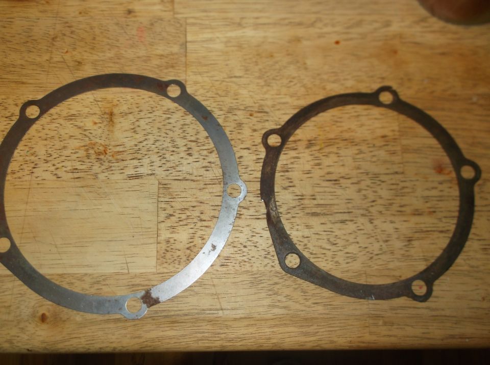 9 3/8" pinion shim on Left and 9" pinion shim on Right