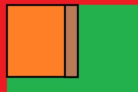 1996 Ford Bronco - This is a graphic illustration of colored geometric shapes. There is a red border on the left and top, an orange square, a brown rectangle,…