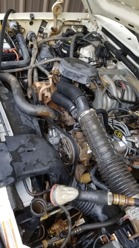 1995 Ford Bronco - Originally, the plan was to remove the lift. But the first time I rinsed the engine, I noticed the radiator was nearly empty, which led to…