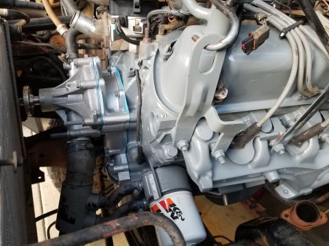 1995 Ford Bronco - I should have waited to install the WP, but with the hood off, the engine still slid in.