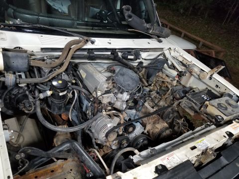 1995 Ford Bronco - Reassembly went quickly, but the new plugs showed up late, so I didn't start it tonight. The drivebelt (FEAD) isn't in-place yet.