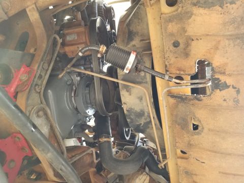 1995 Ford Bronco - The lower radiator hose is routed so it doesn't rest against the PS box, and its split loom is positioned to protect it, if it ever does to…