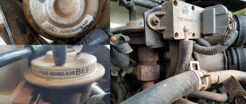 1995 Ford Bronco - DPFEGR Diaphragm: Ford F4TE-9D475-A2A Valve Assy.: Ford F5UE-9D460-A2B B69 DPFE sensor: F37E-9J460-AA