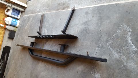 1995 Ford Bronco - Here's a shot of the assembly that will bolt up underneath the truck. From the outside in, there is the slider with step, the truss, and th…