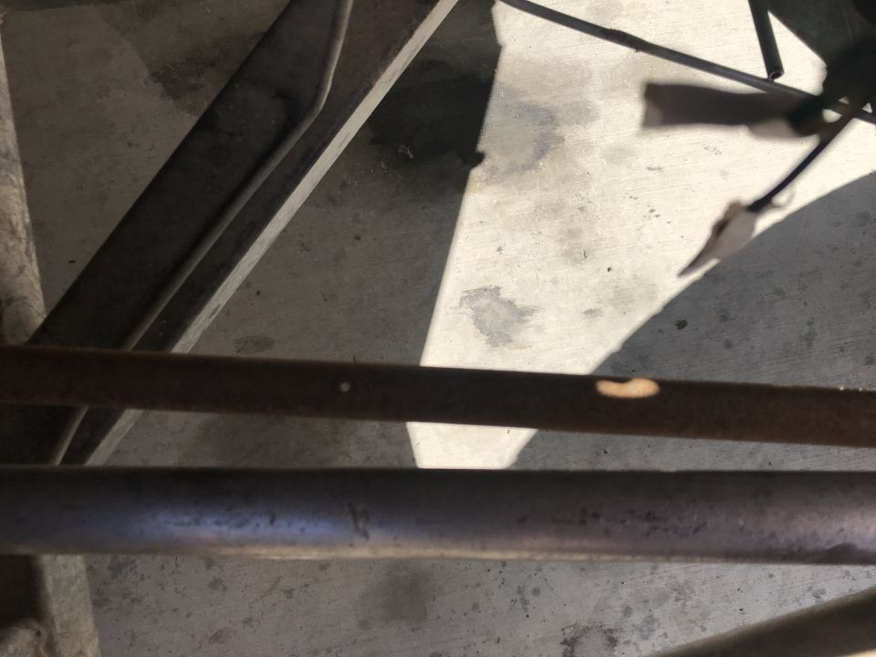 Underbody pipes and concrete floor
