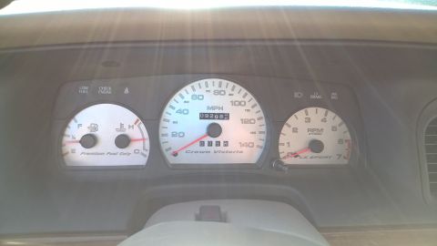 2004 Ford Crown Victoria - Dashboard gauges for a 2004 Ford Crown Victoria, showing 92,680 miles on the odometer.