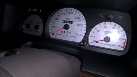 2004 Ford Crown Victoria - Dashboard gauges for a 2004 Ford Crown Victoria LX Sport show mileage and RPM.