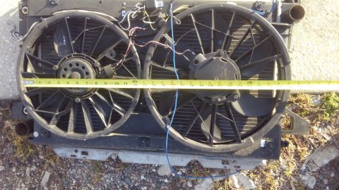 1990 Ford F-250 - the small fan is about 12". the large fan is about 15". it pushes plenty of air i used 2 separate single fan wiring kits. each fa…