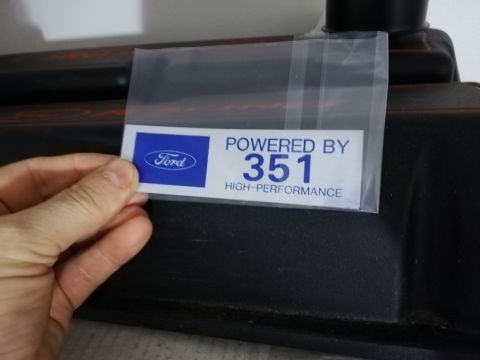 1996 Ford Bronco - Ford 'Powered by 351 High-Performance' decal.