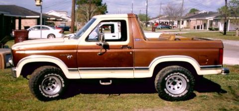 1980 Ford Bronco - This two-tone Ford Bronco is parked in a residential area on a sunny day.