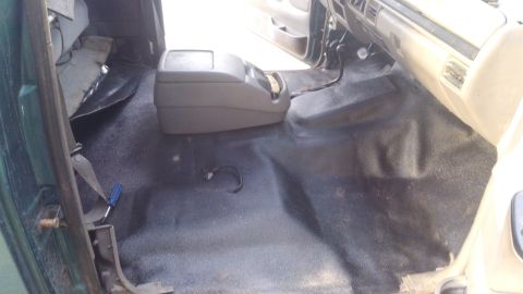 1996 Ford Bronco - got the flooring in and trimmed. the firewall edge needed a good amount trimmed and some along the driver side. the passenger side was fine…