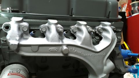 1996 Ford Bronco - After sandblasting, planing, painting (Rustoleum High Heat Silver), & new flange hardware (cheapo aftermarket because there were no others…