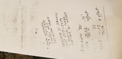 1980 Pontiac Trans Am - Handwritten document detailing contact information and wheel specs for a Firebird.