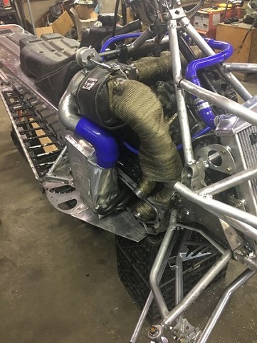2000 Ford E350 - Custom turbocharged engine assembly on a snowmobile chassis, extensive modifications.