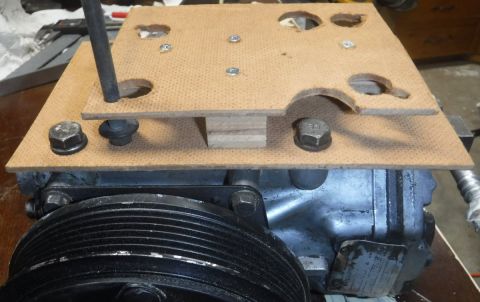 1992 Ford Bronco - Adapter mount mock up for the stock A/C location.
