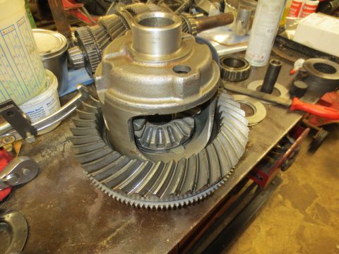 1967 Ford F-250 - Close-up view of a differential gear assembly, showing the ring gear and internal components.